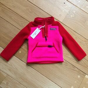 Vineyard Vines Neon Crazy Pink Colorblock Super Shep Quarterzip